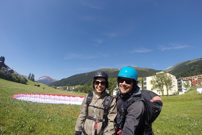 Davos Paragliding Private Tandem Pilot Half Day - The return landing near Davos Platz