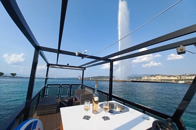 Geneva: Private Cruise on Lake Geneva with Aperitif - The Jet d’Eau sets the opening scene