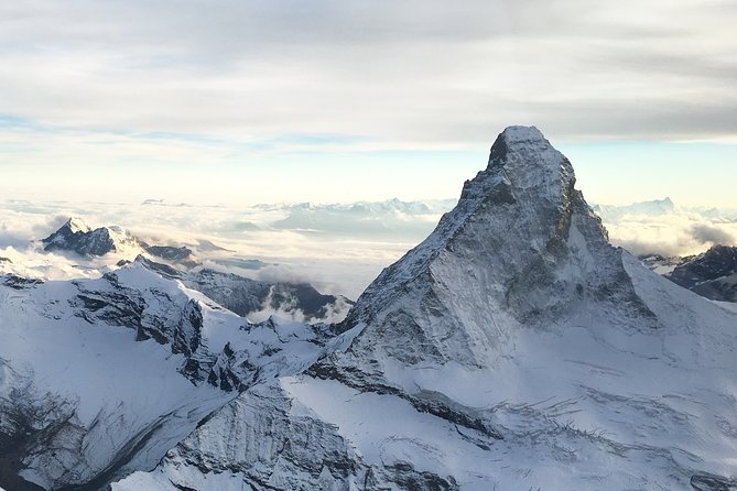 Matterhorn helicopter tour - longest scenic flight from Bern over the Swiss Alps - Glaciers, mountain huts, and the high route