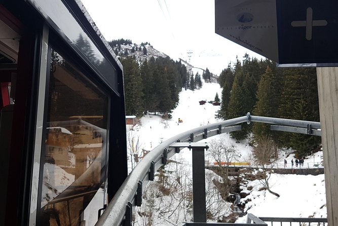 Mt. Schilthorn & Mürren Small Group Day Trip from Interlaken - The cable car climb from Stechelberg to Birg