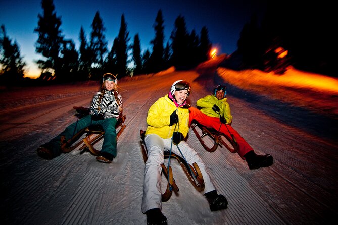 Night Sledding from Interlaken - Taking the cable car into the dark