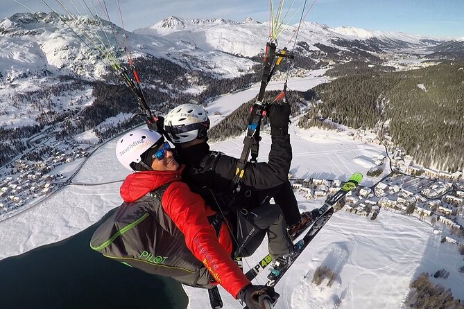 Paragliding Tandem Flights in Engadin - From Silvaplana Surlej to the Corvatsch launch site