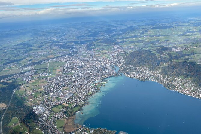 Private helicopter flight to Stockhorn mountain, with view to the Swiss Alps - Emmental, Langnau, and the countryside below