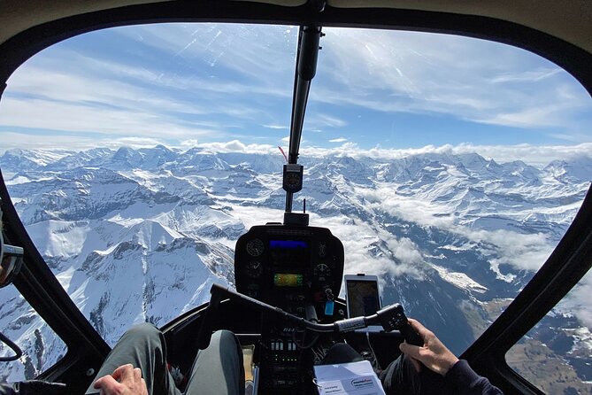 Private Swiss Alps helicopter tour over snow covered mountain peaks and glaciers - Schilthorn, Lauterbrunnen, and a famous summit