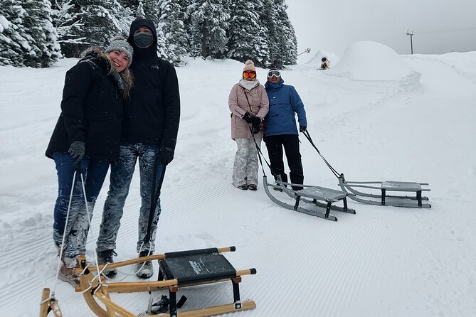 Sledding Cheese Fondue, Chocolate - Chocolate, sleds, and fondue in one compact outing