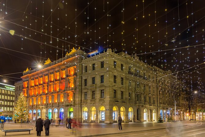 Zurich’s Enchanted Christmas: A Festive Journey - Bahnhofstrasse and Paradeplatz after dark
